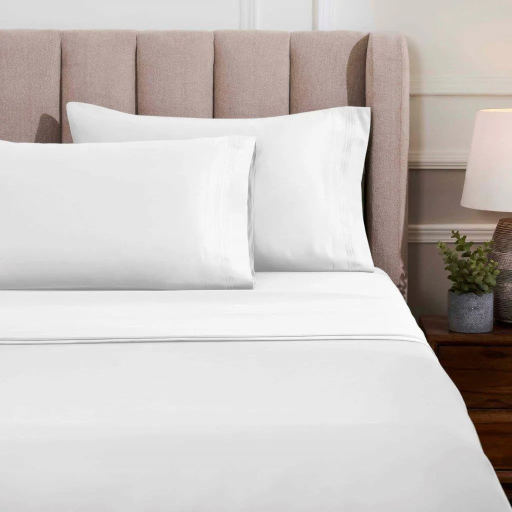 Egyptian Cotton Sateen Sheet Set 1500 Thread Count White - Egyptian Cotton Sheet Set by Superior Brand