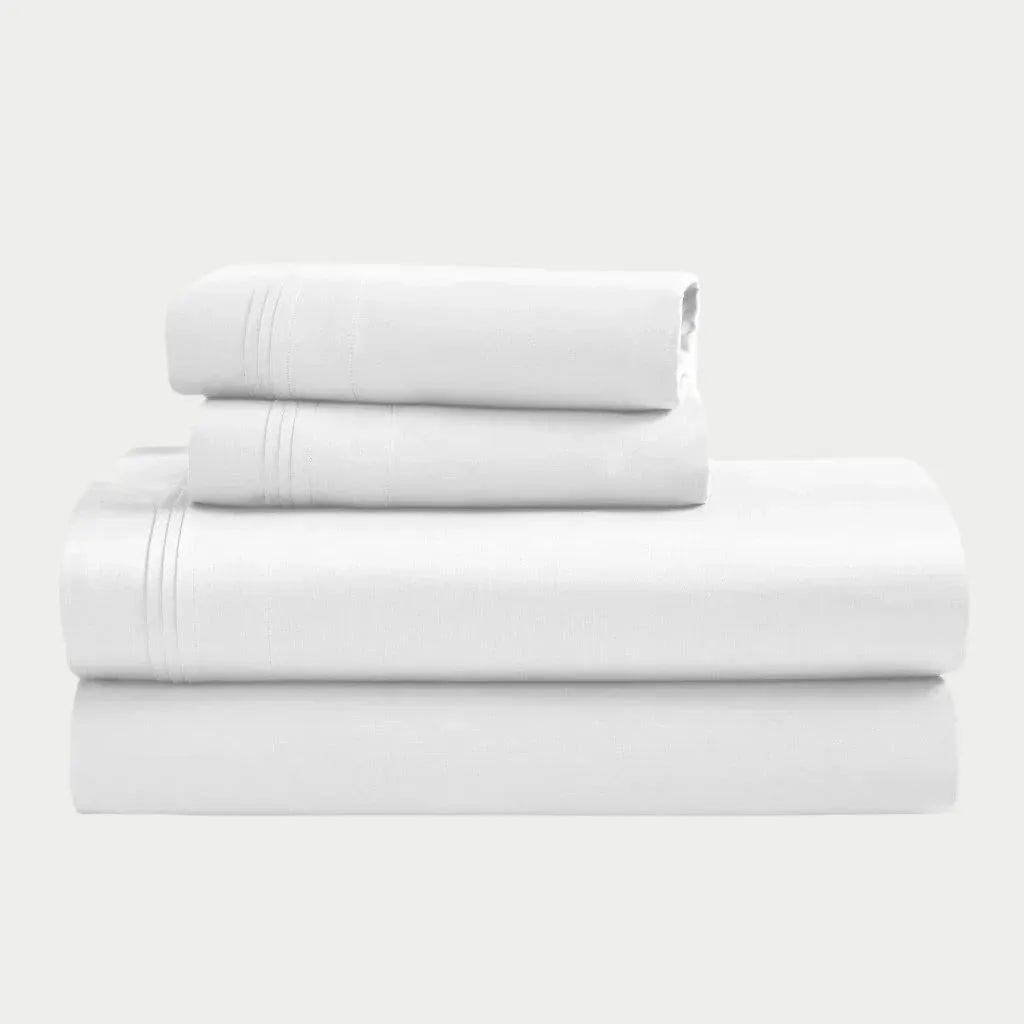 Egyptian Cotton Sateen Sheet Set 1500 Thread Count White - Egyptian Cotton Sheet Set by Superior Brand