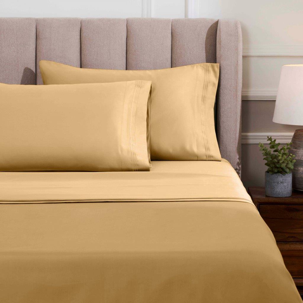 Egyptian Cotton Sateen Sheet Set 1500 Thread Count Gold - Egyptian Cotton Sheet Set by Superior Brand