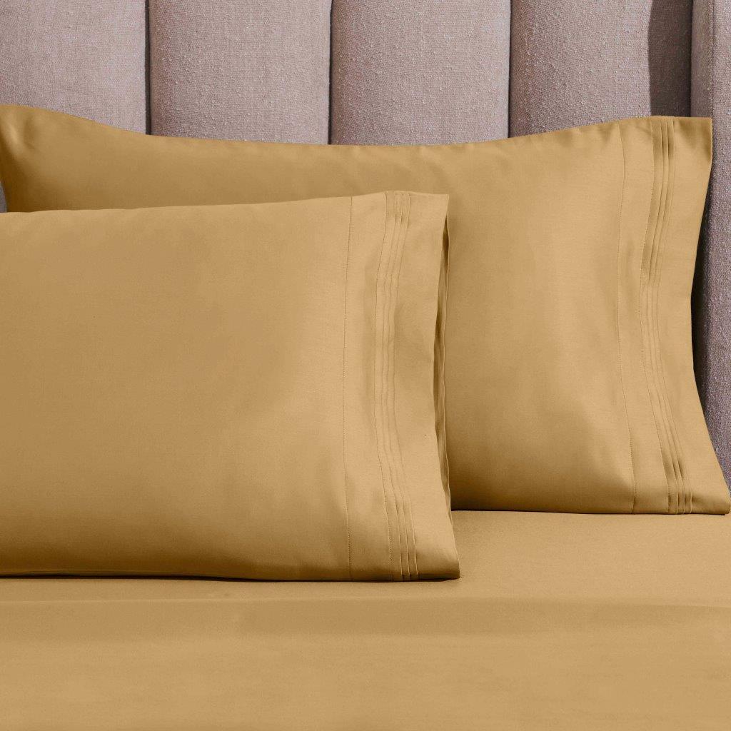 Egyptian Cotton Sateen Sheet Set 1500 Thread Count Gold - Egyptian Cotton Sheet Set by Superior Brand