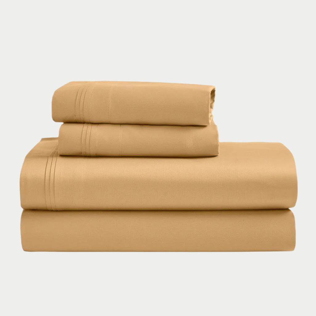 Egyptian Cotton Sateen Sheet Set 1500 Thread Count Gold - Egyptian Cotton Sheet Set by Superior Brand