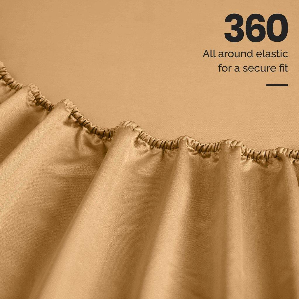 Egyptian Cotton Sateen Sheet Set 1500 Thread Count Gold - Egyptian Cotton Sheet Set by Superior Brand