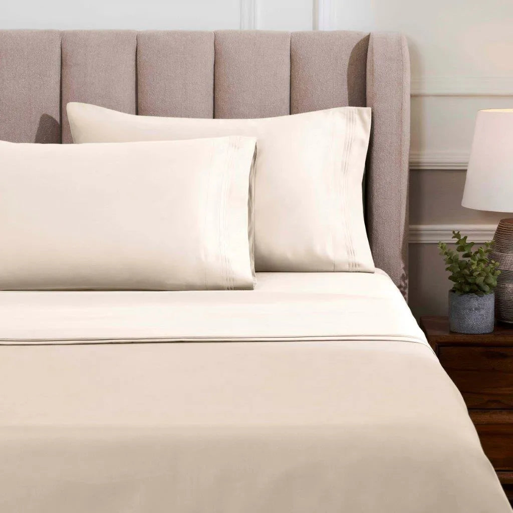 Egyptian Cotton Sateen Sheet Set 1500 Thread Count Ivory - Egyptian Cotton Sheet Set by Superior Brand