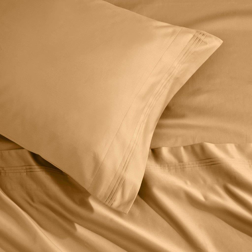 Egyptian Cotton Sateen Sheet Set 1500 Thread Count Gold - Egyptian Cotton Sheet Set by Superior Brand