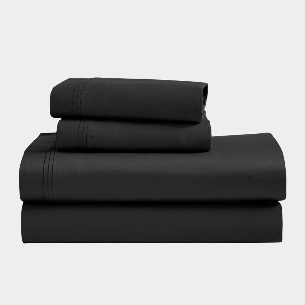 Egyptian Cotton Sateen Sheet Set 1500 Thread Count Black - Egyptian Cotton Sheet Set by Superior Brand