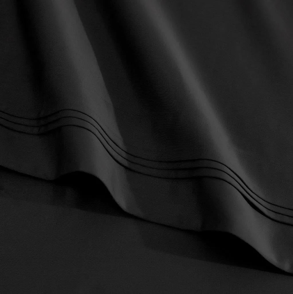 Egyptian Cotton Sateen Sheet Set 1500 Thread Count Black - Egyptian Cotton Sheet Set by Superior Brand