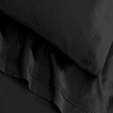 Egyptian Cotton Sateen Sheet Set 1500 Thread Count Black - Egyptian Cotton Sheet Set by Superior Brand