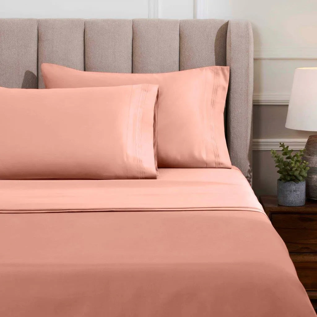 Egyptian Cotton Sateen Sheet Set 1500 Thread Count Dusted Rose - Egyptian Cotton Sheet Set by Superior Brand