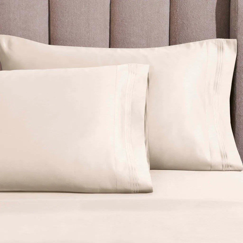 Egyptian Cotton Sateen Sheet Set 1500 Thread Count Ivory - Egyptian Cotton Sheet Set by Superior Brand