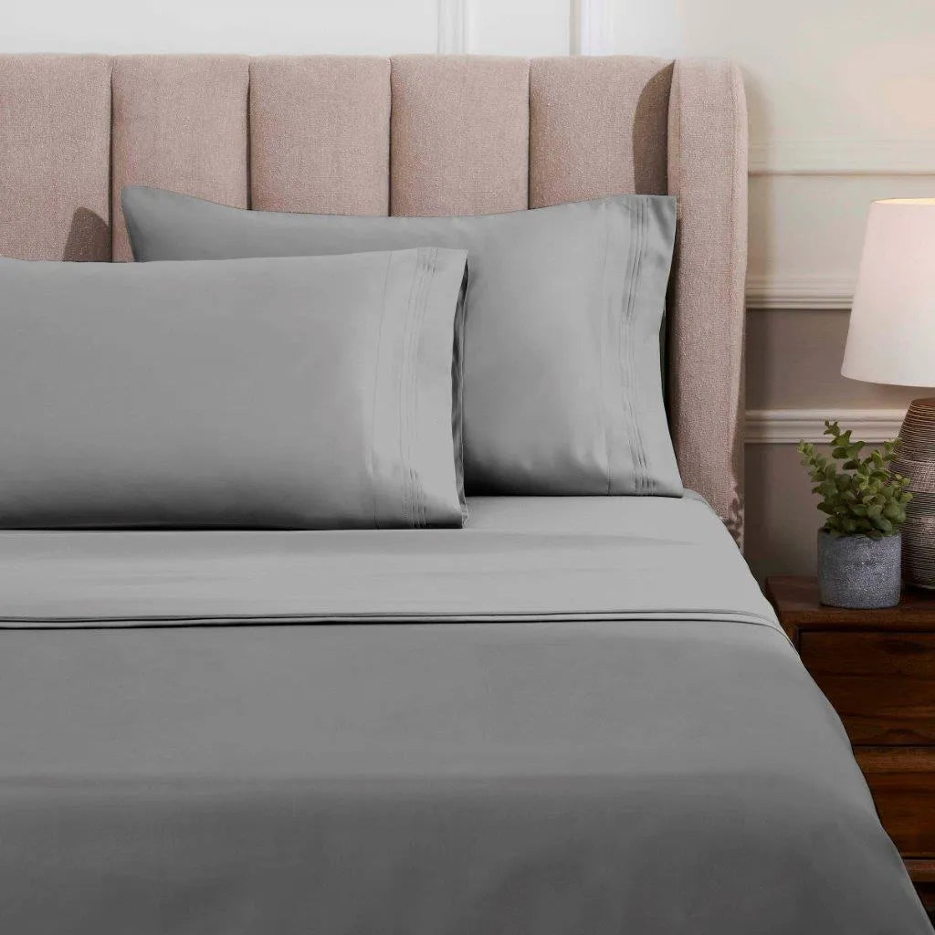 Egyptian Cotton Sateen Sheet Set 1500 Thread Count Grey - Egyptian Cotton Sheet Set by Superior Brand
