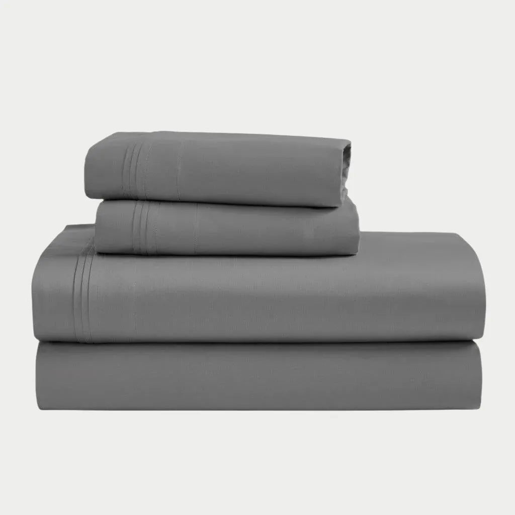 Egyptian Cotton Sateen Sheet Set 1500 Thread Count Grey - Egyptian Cotton Sheet Set by Superior Brand