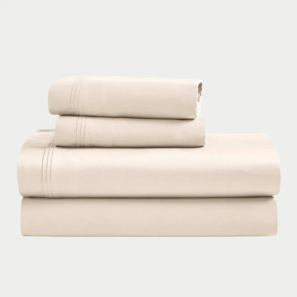 Egyptian Cotton Sateen Sheet Set 1500 Thread Count Ivory - Egyptian Cotton Sheet Set by Superior Brand