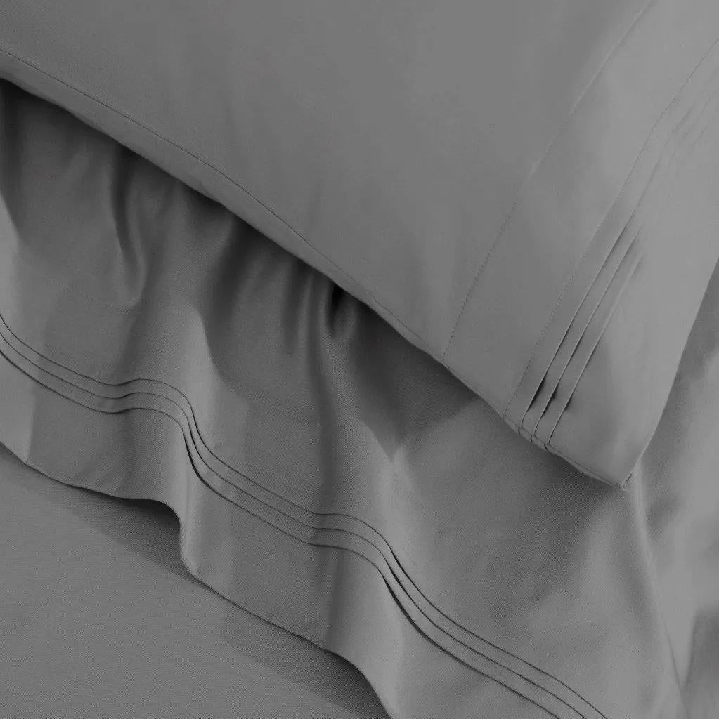 Egyptian Cotton Sateen Sheet Set 1500 Thread Count Grey - Egyptian Cotton Sheet Set by Superior Brand