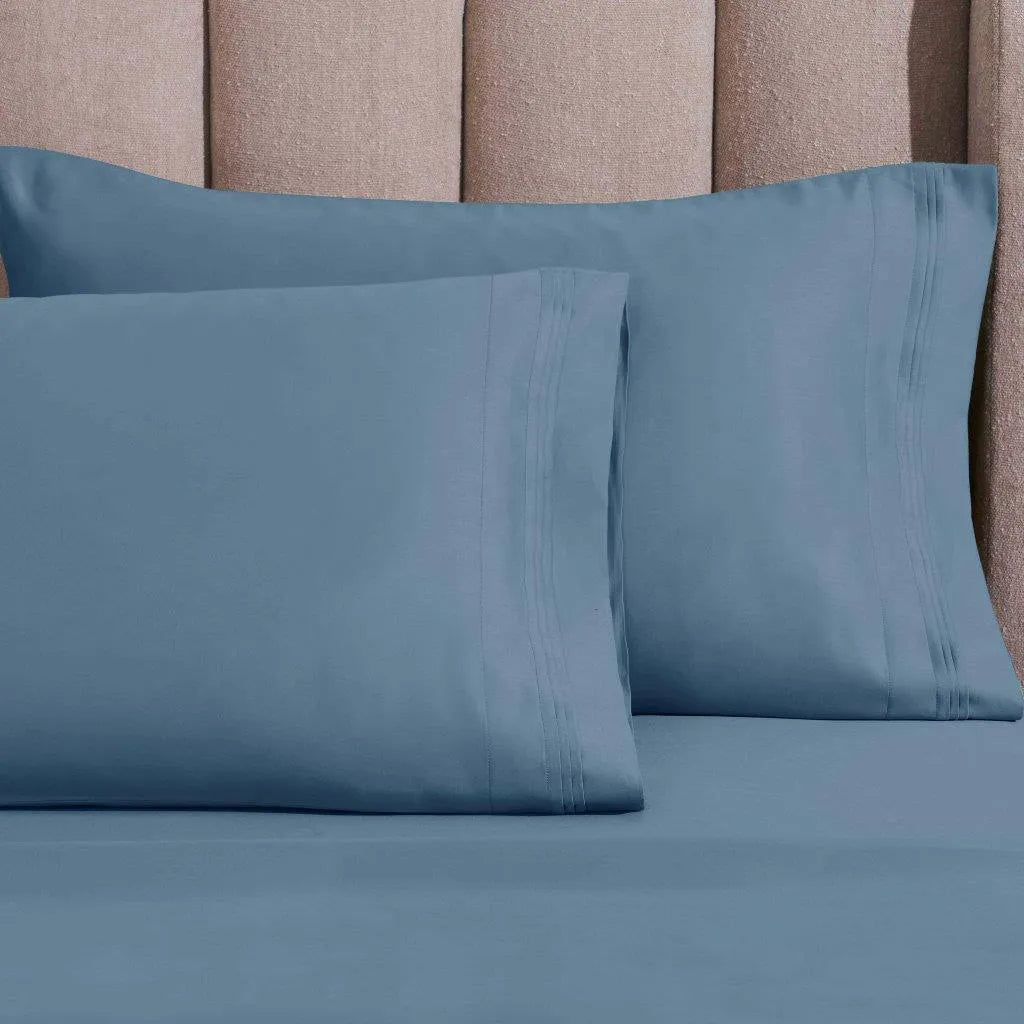 Egyptian Cotton Sateen Sheet Set 1500 Thread Count Medium Blue - Egyptian Cotton Sheet Set by Superior Brand