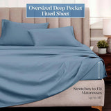 Egyptian Cotton Sateen Sheet Set 1500 Thread Count Medium Blue - Egyptian Cotton Sheet Set by Superior Brand