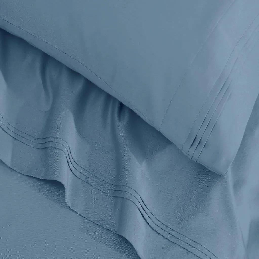 Egyptian Cotton Sateen Sheet Set 1500 Thread Count Medium Blue - Egyptian Cotton Sheet Set by Superior Brand