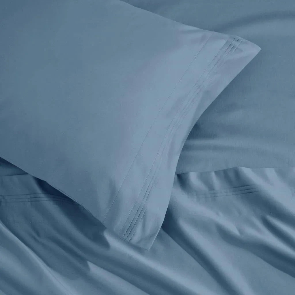 Egyptian Cotton Sateen Sheet Set 1500 Thread Count Medium Blue - Egyptian Cotton Sheet Set by Superior Brand