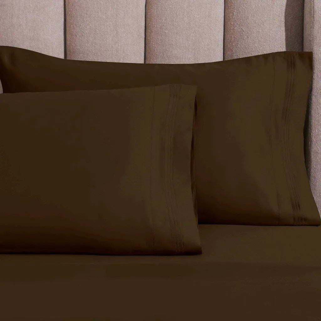 Egyptian Cotton Sateen Sheet Set 1500 Thread Count Mocha - Egyptian Cotton Sheet Set by Superior Brand