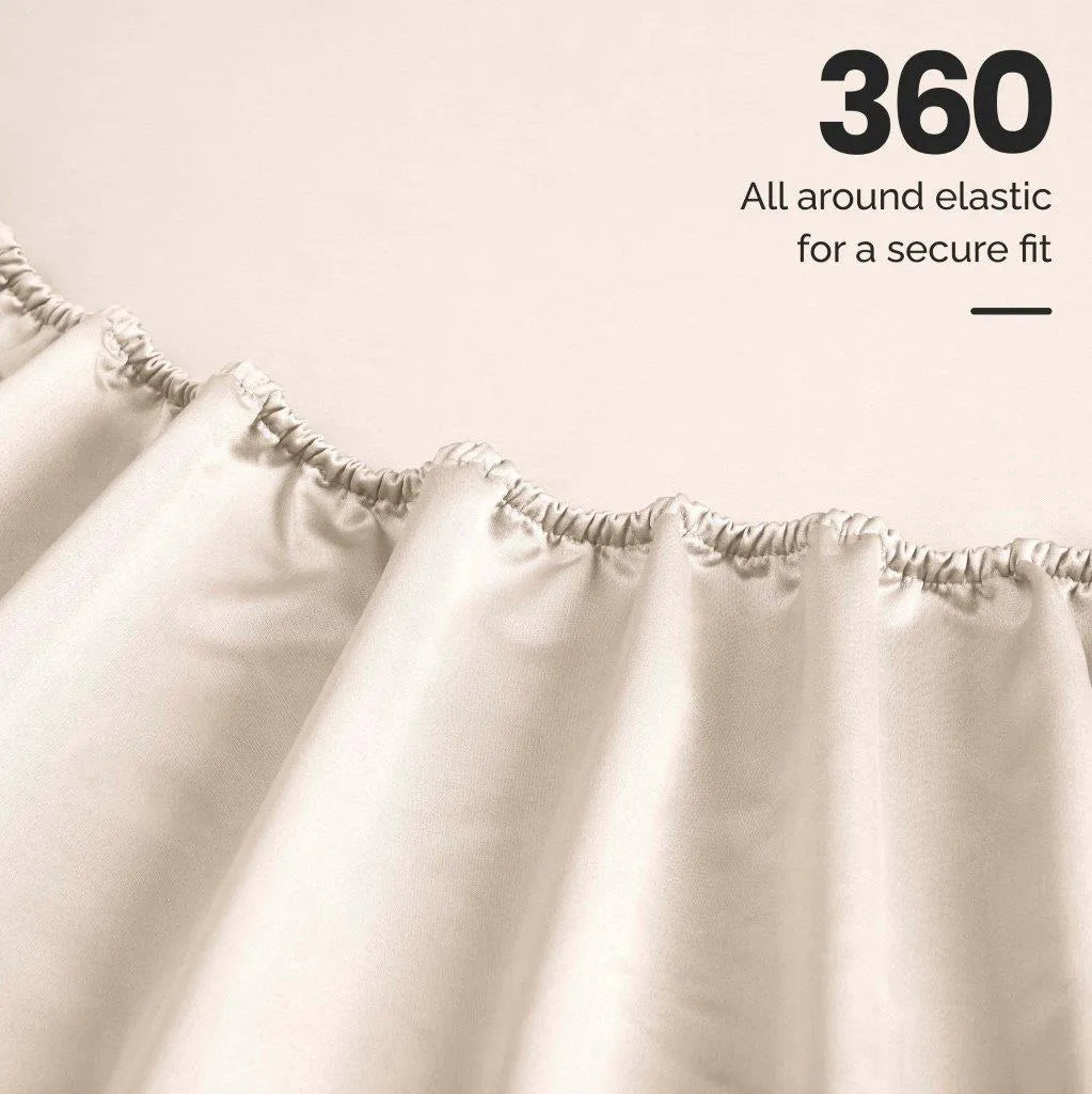 Egyptian Cotton Sateen Sheet Set 1500 Thread Count Ivory - Egyptian Cotton Sheet Set by Superior Brand