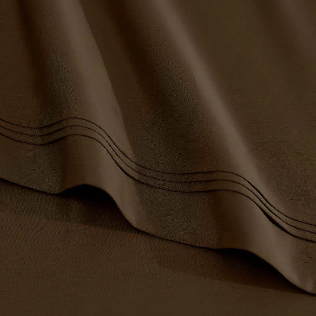 Egyptian Cotton Sateen Sheet Set 1500 Thread Count Mocha - Egyptian Cotton Sheet Set by Superior Brand