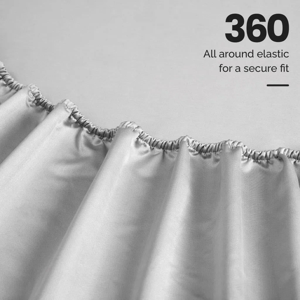 Egyptian Cotton Sateen Sheet Set 1500 Thread Count Platinum - Egyptian Cotton Sheet Set by Superior Brand