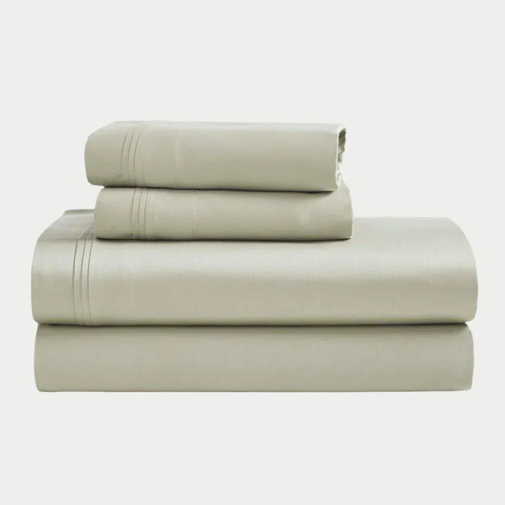 Egyptian Cotton Sateen Sheet Set 1500 Thread Count Sage - Egyptian Cotton Sheet Set by Superior Brand