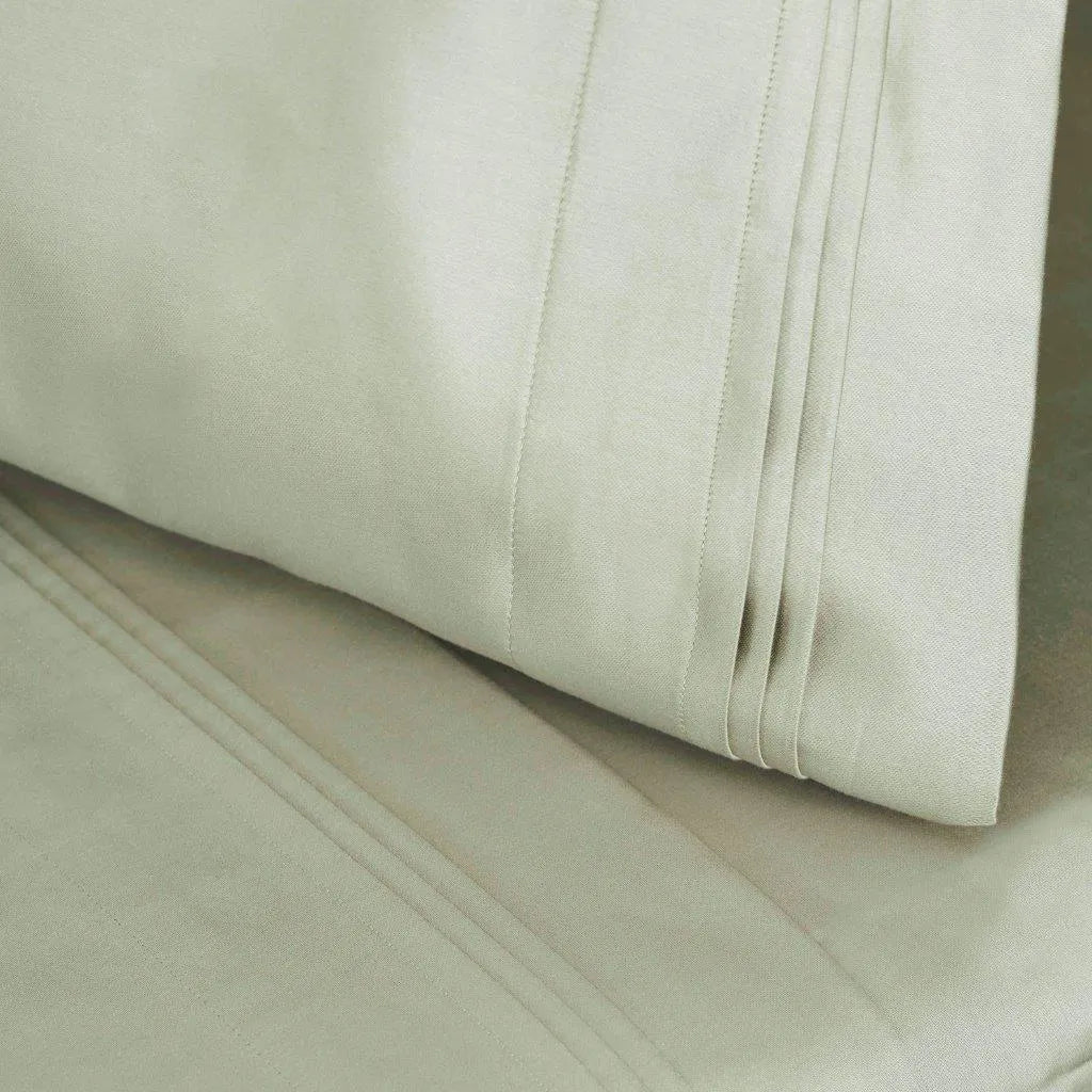 Egyptian Cotton Sateen Sheet Set 1500 Thread Count Sage - Egyptian Cotton Sheet Set by Superior Brand