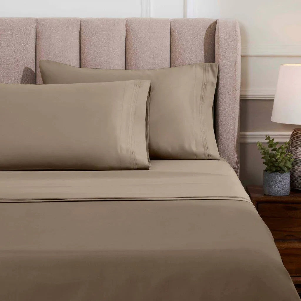 Egyptian Cotton Sateen Sheet Set 1500 Thread Count Taupe - Egyptian Cotton Sheet Set by Superior Brand