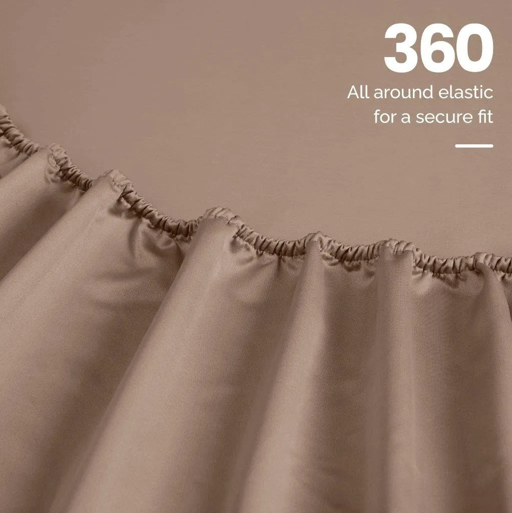 Egyptian Cotton Sateen Sheet Set 1500 Thread Count Taupe - Egyptian Cotton Sheet Set by Superior Brand