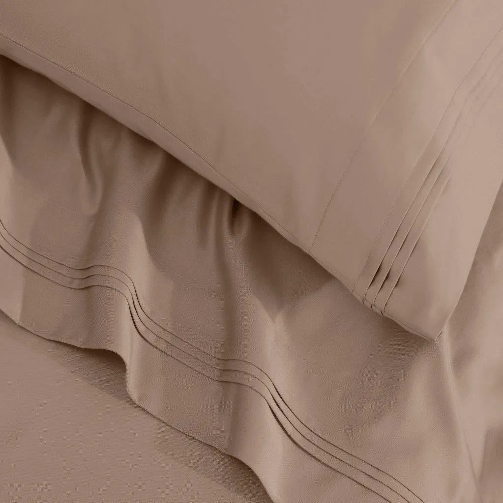 Egyptian Cotton Sateen Sheet Set 1500 Thread Count Taupe - Egyptian Cotton Sheet Set by Superior Brand
