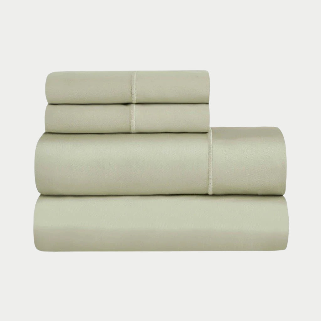 Egyptian Cotton Sateen Embroidered Sheet Set 1500 Thread Count - Egyptian Cotton Sheet Set by Superior Brand