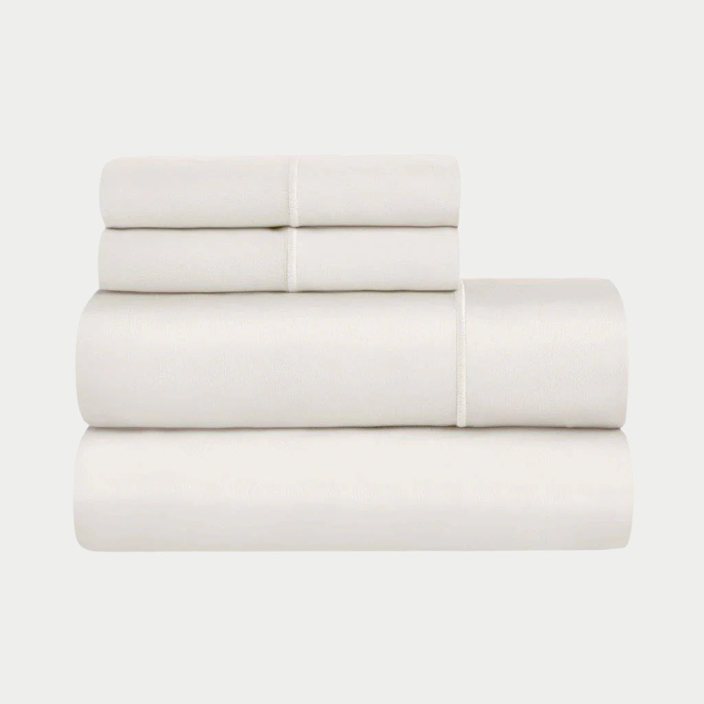 Egyptian Cotton Sateen Embroidered Sheet Set 1500 Thread Count - Egyptian Cotton Sheet Set by Superior Brand
