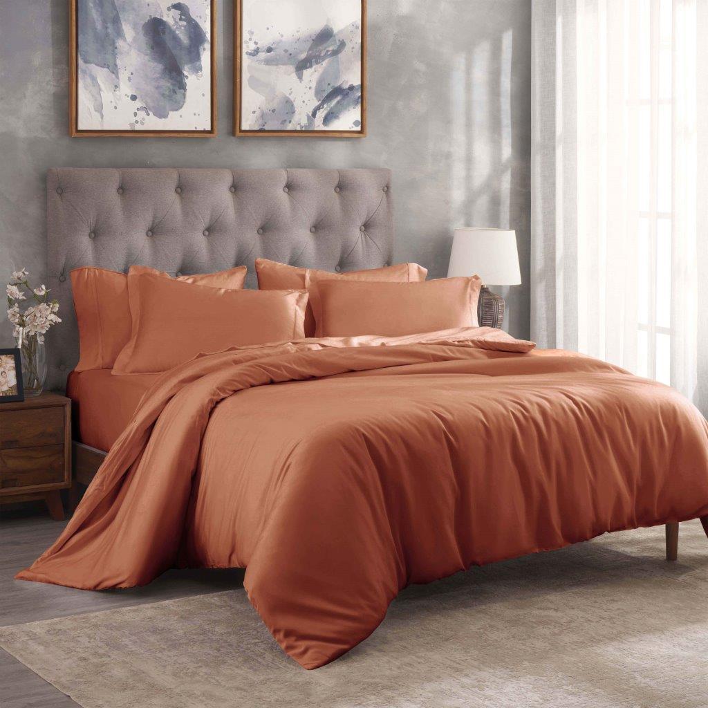 Egyptian Cotton 300 Thread Count Solid Luxury Duvet Cover Set - Egyptian Cotton Duvet Cover Set by Superior Brand
