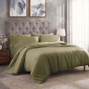 Egyptian Cotton 300 Thread Count Solid Luxury Duvet Cover Set - Egyptian Cotton Duvet Cover Set by Superior Brand