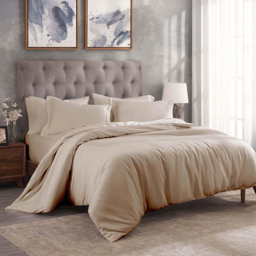 Egyptian Cotton 300 Thread Count Solid Luxury Duvet Cover Set - Egyptian Cotton Duvet Cover Set by Superior Brand