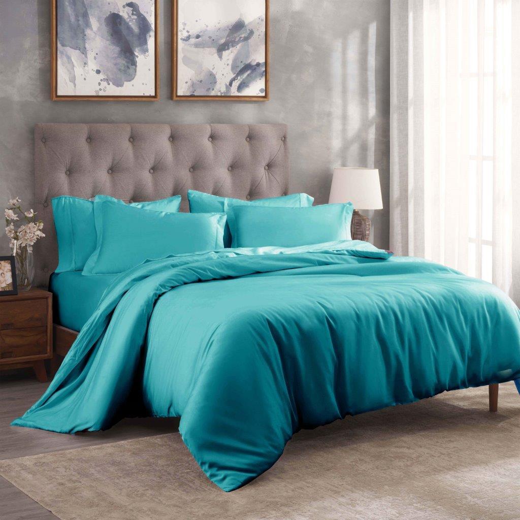 Egyptian Cotton 300 Thread Count Solid Luxury Duvet Cover Set - Egyptian Cotton Duvet Cover Set by Superior Brand