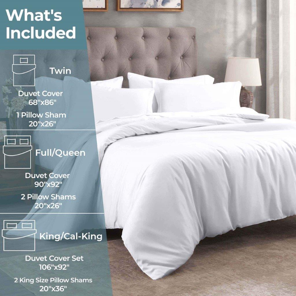 Egyptian Cotton 300 Thread Count Solid Luxury Duvet Cover Set - Egyptian Cotton Duvet Cover Set by Superior Brand