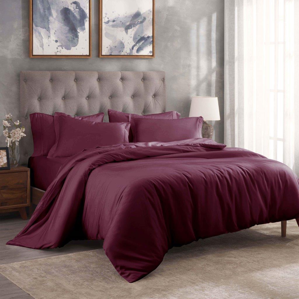 Egyptian Cotton 300 Thread Count Solid Luxury Duvet Cover Set - Egyptian Cotton Duvet Cover Set by Superior Brand