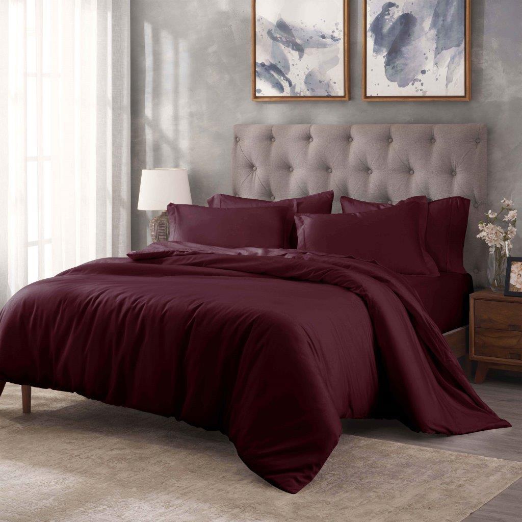 Egyptian Cotton 400 Thread Count Solid Luxury Duvet Cover Set - Egyptian Cotton Duvet Cover Set by Superior