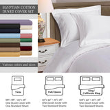 Egyptian Cotton 530 Thread Count Solid Luxury Duvet Cover Set - Egyptian Cotton Duvet Cover Set by Superior Brand