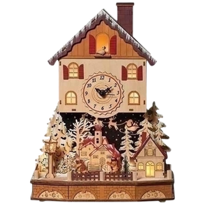 Wood Works Lighted Alpine Table Clock