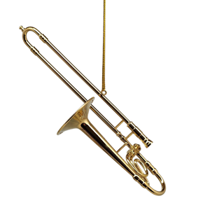 Brass Trombone Ornament with Case