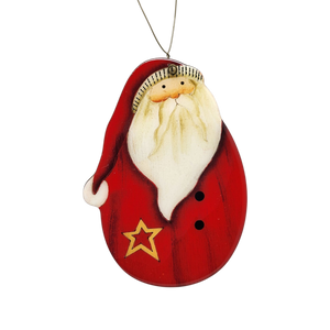 Cheerful Santa with Star Accent Ornament