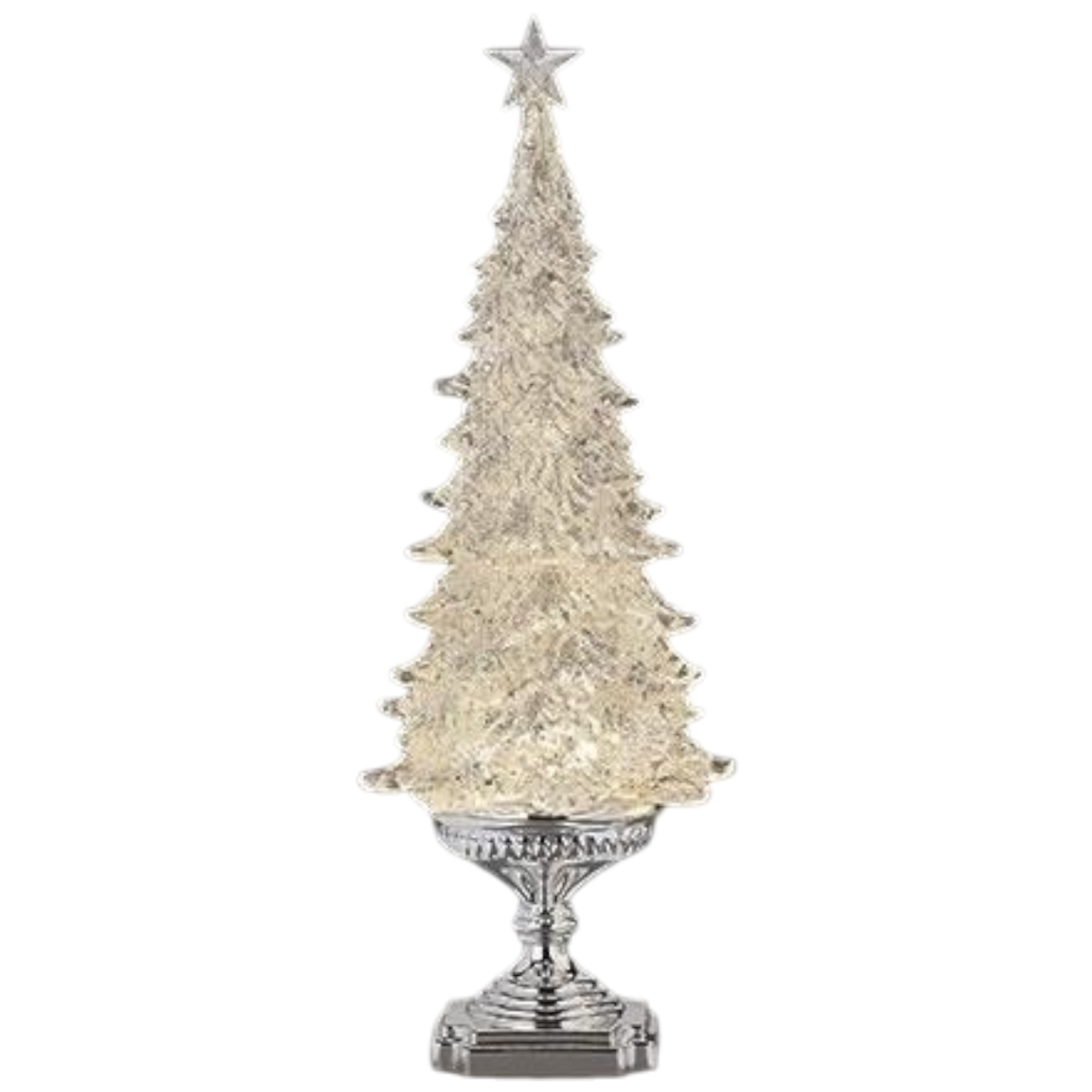 Silver Lighted Glitter Swirl Tree – 20 Inch