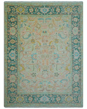Elaine Custom Made Beige Traditional Design Hand Knotted Wool Rug