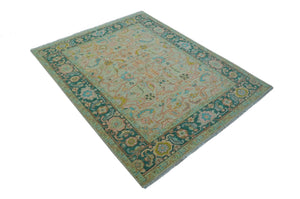 Elaine Custom Made Beige Traditional Design Hand Knotted Wool Rug