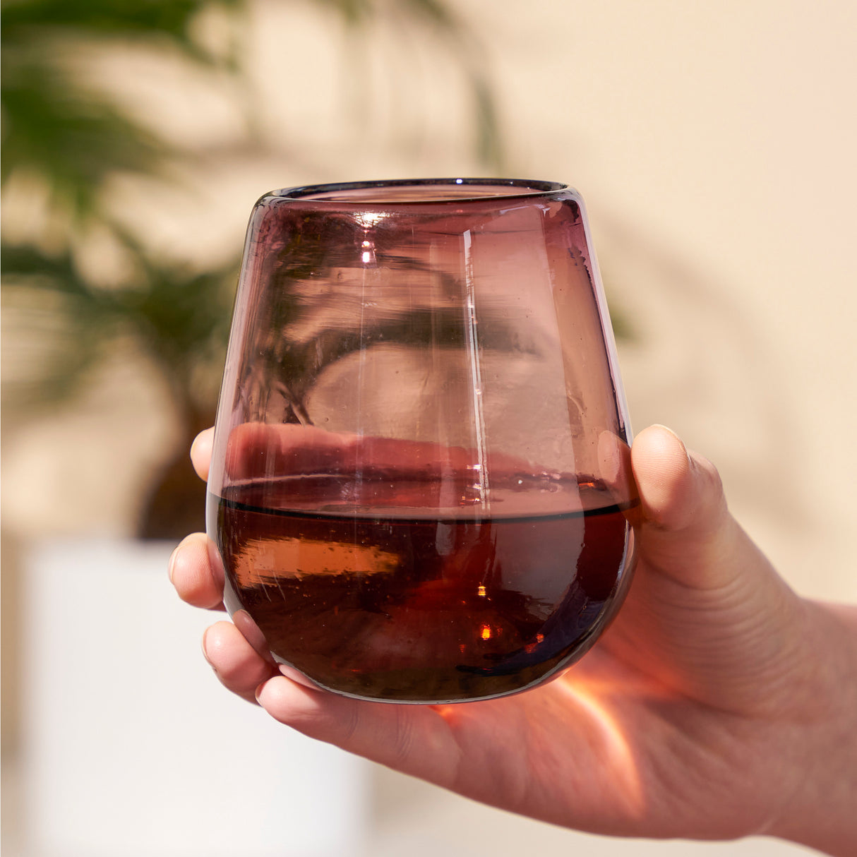 Rosado recycled stemless wine glass set by twine living
