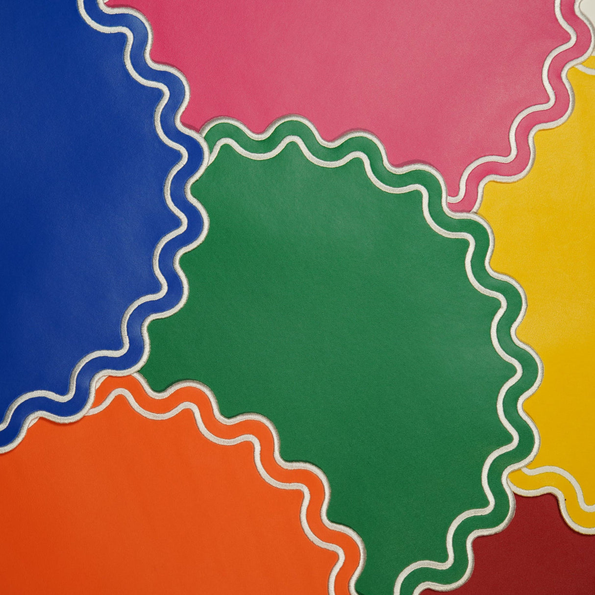 Solace Orange & White Scalloped Faux Leather Placemat