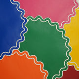 Solace Orange & White Scalloped Faux Leather Placemat