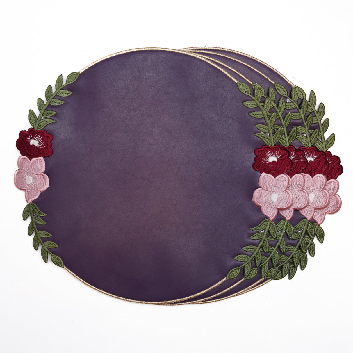 JASMINE PURPLE ORANGE FAUX LEATHER PLACEMAT